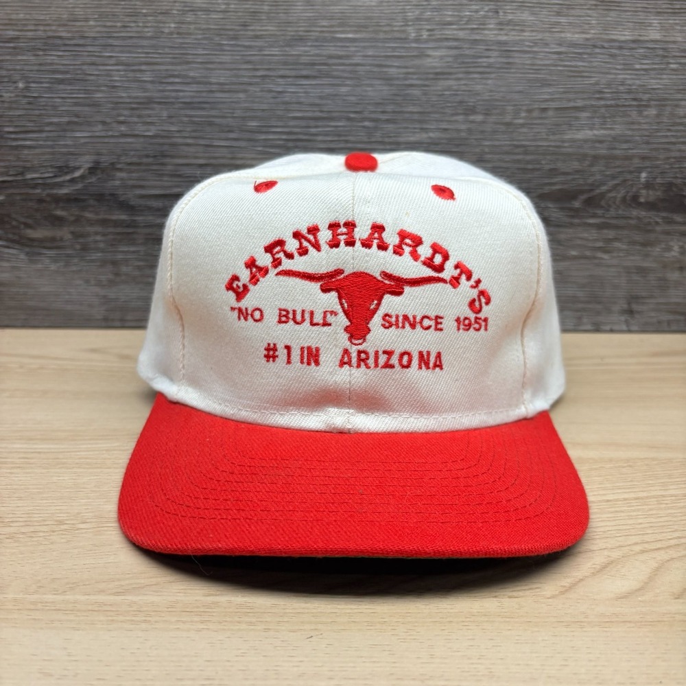 VINTAGE Earnhardts No Bull Hat Cap Snap Back White Red Arizona Mens